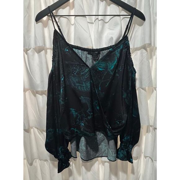 All Saints Poppy Cosmic Off The Shoulder Top Adjustable Straps Women's Size 4 - Picture 6 of 10